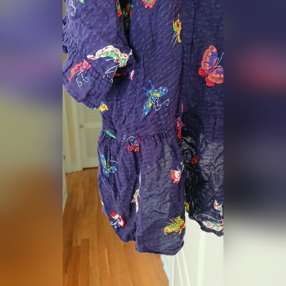 Anthropologie Maeve navy blue and colorful butterfly Blouse size M - Picture 8 of 12
